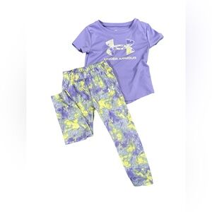 Under Armour Kids Tie-Dye Purple and Yellow Set